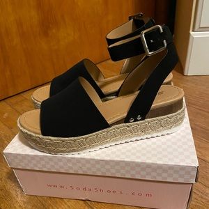 “Soda” Platform Ankle-Strap Sandal - Size 9